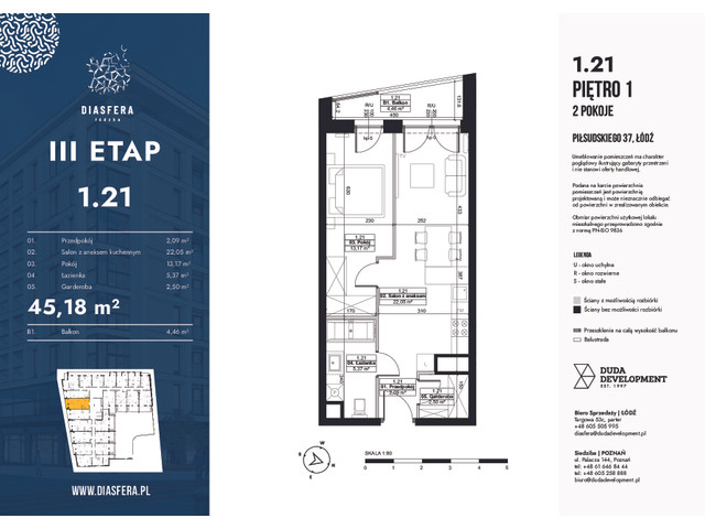 Mieszkanie w inwestycji Diasfera Łódzka Etap III, symbol 1.21 » nportal.pl