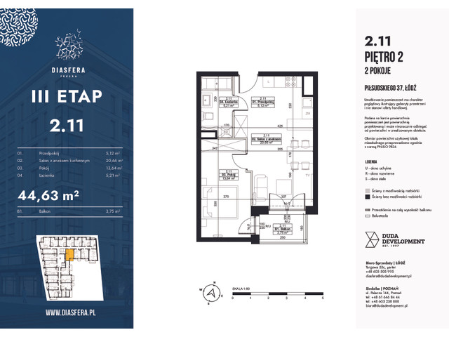 Mieszkanie w inwestycji Diasfera Łódzka Etap III, symbol 2.11 » nportal.pl