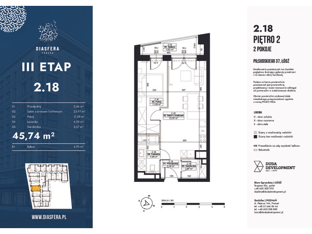 Mieszkanie w inwestycji Diasfera Łódzka Etap III, symbol 2.18 » nportal.pl