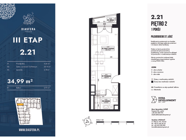 Mieszkanie w inwestycji Diasfera Łódzka Etap III, symbol 2.21 » nportal.pl