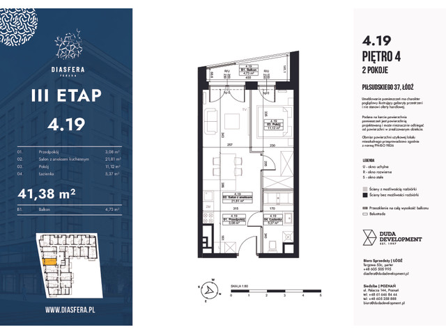 Mieszkanie w inwestycji Diasfera Łódzka Etap III, symbol 4.19 » nportal.pl