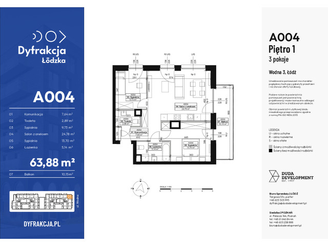 Mieszkanie w inwestycji Dyfrakcja Łódzka, symbol A004 » nportal.pl