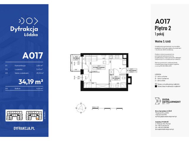 Mieszkanie w inwestycji Dyfrakcja Łódzka, symbol A017 » nportal.pl