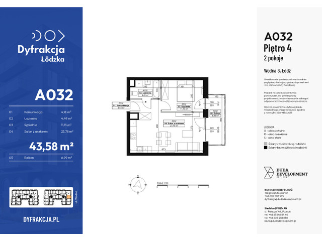 Mieszkanie w inwestycji Dyfrakcja Łódzka, symbol A032 » nportal.pl