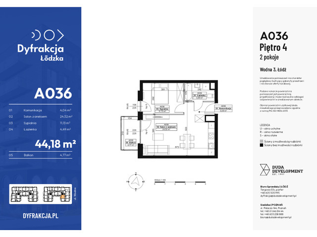 Mieszkanie w inwestycji Dyfrakcja Łódzka, symbol A036 » nportal.pl