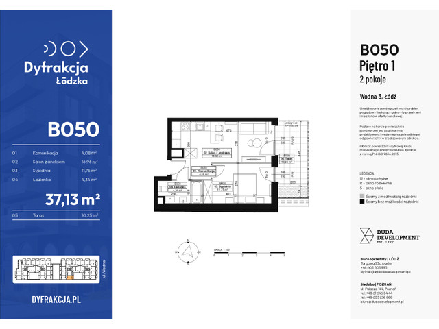 Mieszkanie w inwestycji Dyfrakcja Łódzka, symbol B050 » nportal.pl