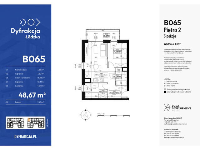 Mieszkanie w inwestycji Dyfrakcja Łódzka, symbol B065 » nportal.pl