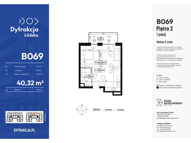 Mieszkanie w inwestycji Dyfrakcja Łódzka, symbol B069 » nportal.pl