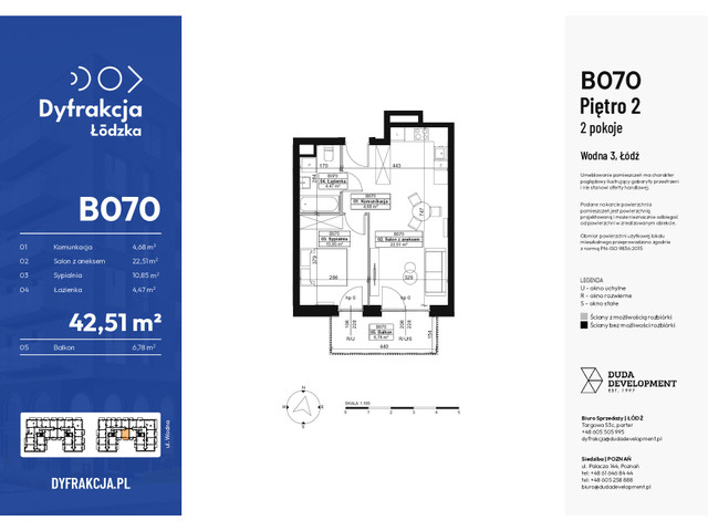 Mieszkanie w inwestycji Dyfrakcja Łódzka, symbol B070 » nportal.pl