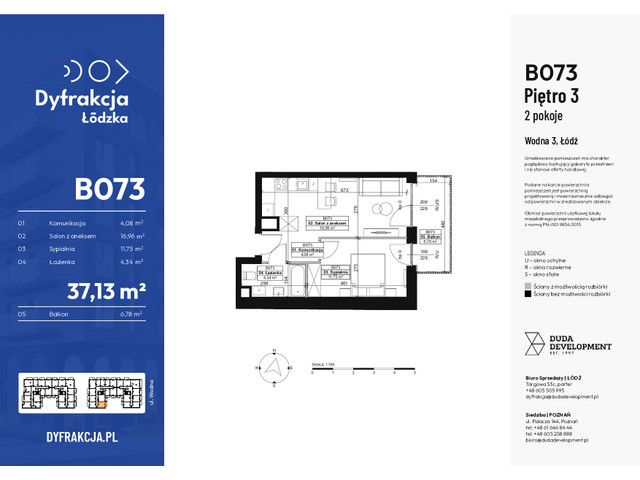 Mieszkanie w inwestycji Dyfrakcja Łódzka, symbol B073 » nportal.pl