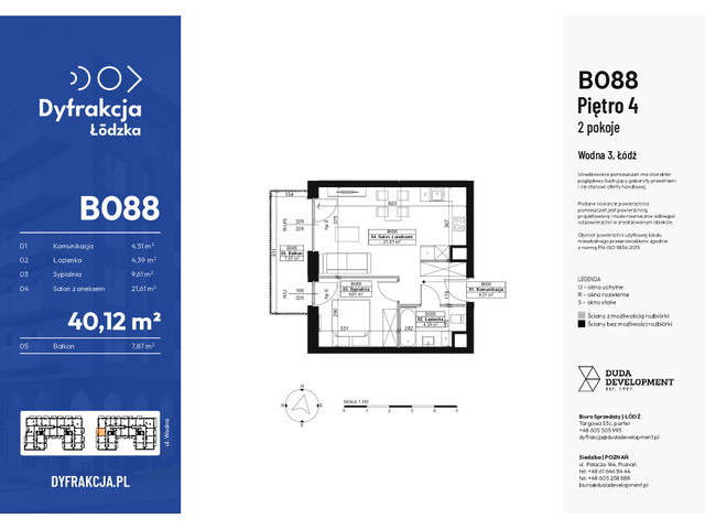 Mieszkanie w inwestycji Dyfrakcja Łódzka, symbol B088 » nportal.pl