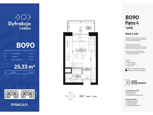 Mieszkanie w inwestycji Dyfrakcja Łódzka, symbol B090 » nportal.pl