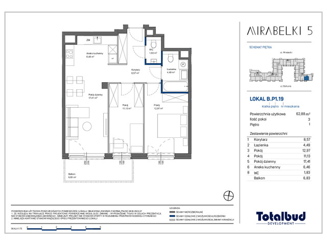 Mieszkanie w inwestycji Mirabelki 5, symbol B.P1.19 » nportal.pl