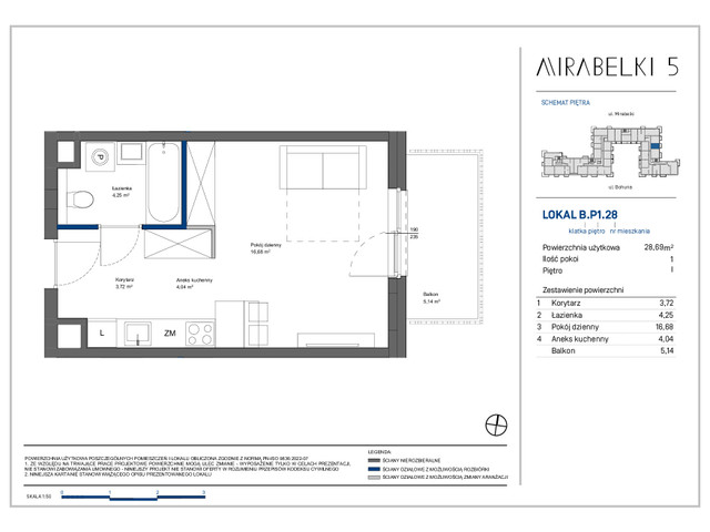 Mieszkanie w inwestycji Mirabelki 5, symbol B.P1.28 » nportal.pl