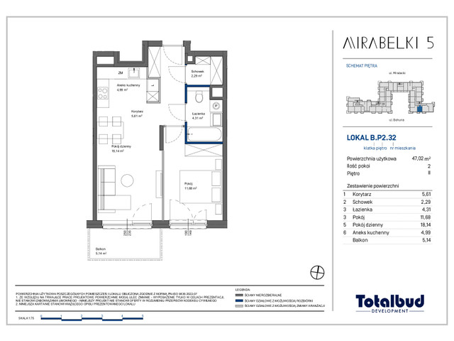 Mieszkanie w inwestycji Mirabelki 5, symbol B.P2.32 » nportal.pl