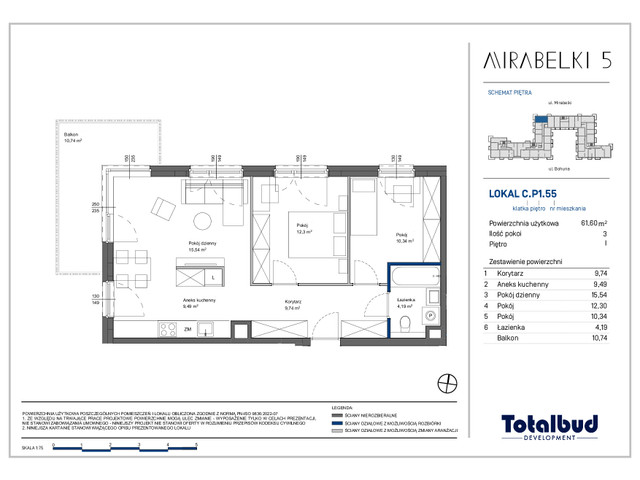Mieszkanie w inwestycji Mirabelki 5, symbol C.P1.55 » nportal.pl