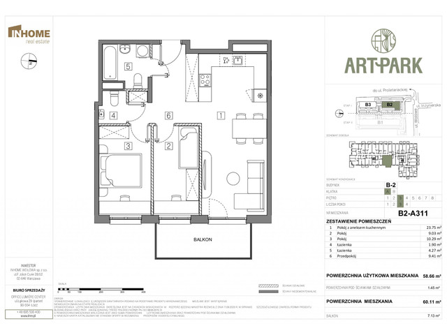 Mieszkanie w inwestycji Art Park, symbol B2.A311 » nportal.pl