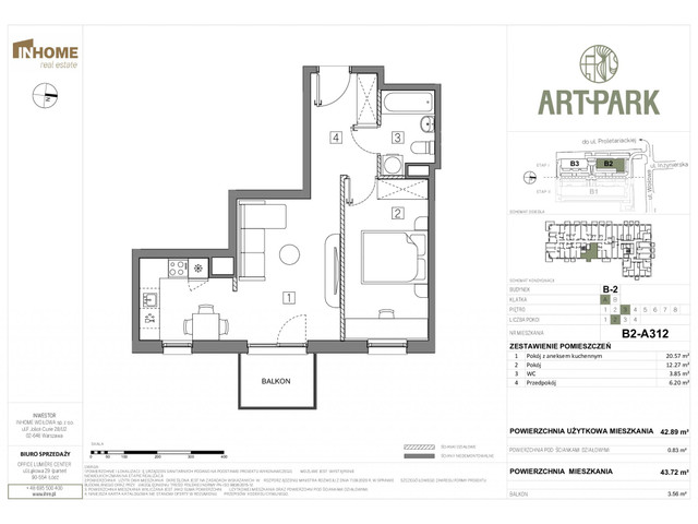 Mieszkanie w inwestycji Art Park, symbol B2.A312 » nportal.pl