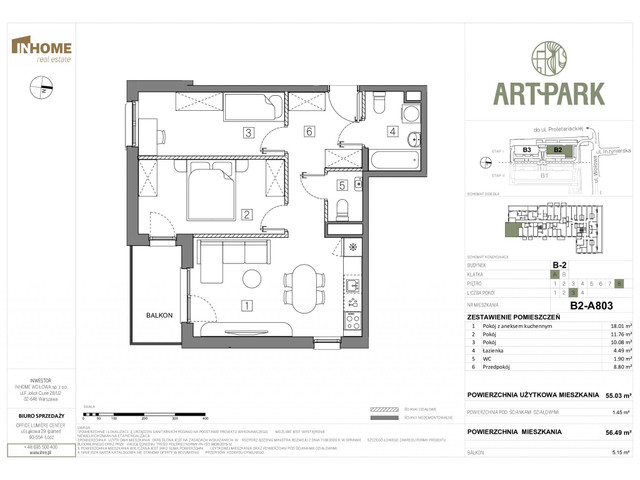 Mieszkanie w inwestycji Art Park, budynek Rezerwacja, symbol B2.A803 » nportal.pl