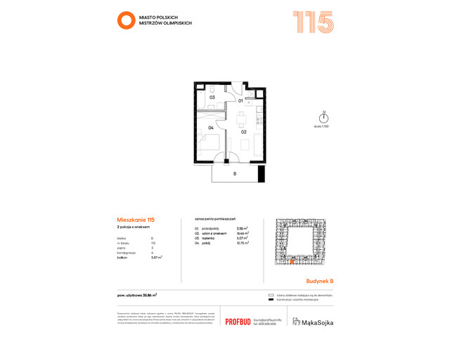 Mieszkanie w inwestycji Miasto Polskich Mistrzów Olimpijskich , symbol D115 » nportal.pl