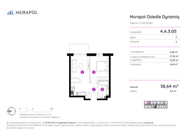 Mieszkanie w inwestycji Murapol Osiedle Dynamiq, symbol 4.A.3.05 » nportal.pl