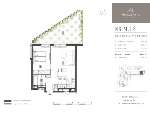 Mieszkanie w inwestycji Zamoyskiego 31, symbol M.1.8 » nportal.pl