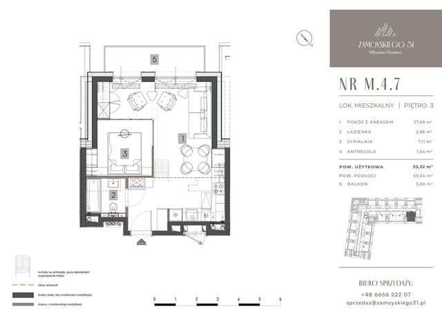 Mieszkanie w inwestycji Zamoyskiego 31, symbol M.4.7 » nportal.pl