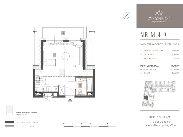 Mieszkanie w inwestycji Zamoyskiego 31, symbol M.4.9 » nportal.pl