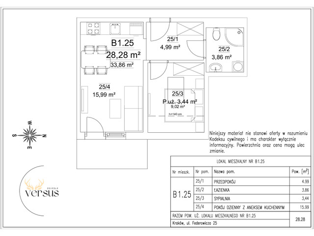 Mieszkanie w inwestycji Osiedle Versus, symbol B1/M25 » nportal.pl