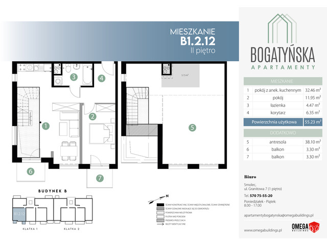 Mieszkanie w inwestycji Bogatyńska Apartamenty, symbol B-B1.2.12 » nportal.pl