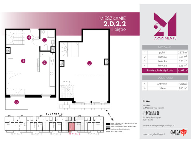 Mieszkanie w inwestycji 2M Apartments, symbol 2-2.D.2.2 » nportal.pl