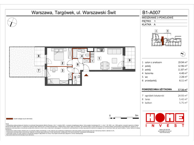 Mieszkanie w inwestycji Warszawski Świt VIII, symbol B1_A007 » nportal.pl