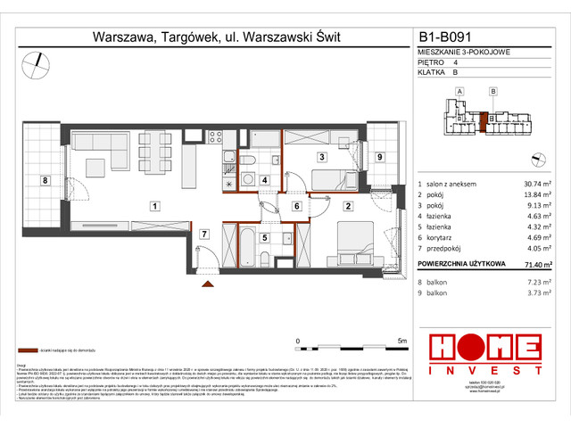 Mieszkanie w inwestycji Warszawski Świt VIII, symbol B1_B091 » nportal.pl