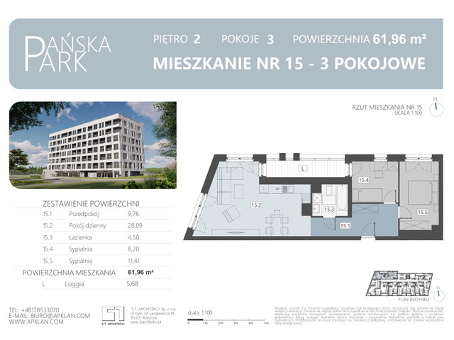 Mieszkanie w inwestycji Pańska Park, symbol M15 » nportal.pl