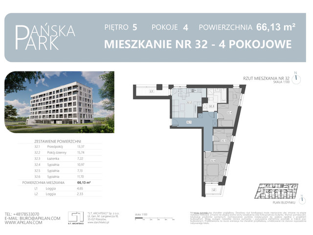 Mieszkanie w inwestycji Pańska Park, symbol M32 » nportal.pl