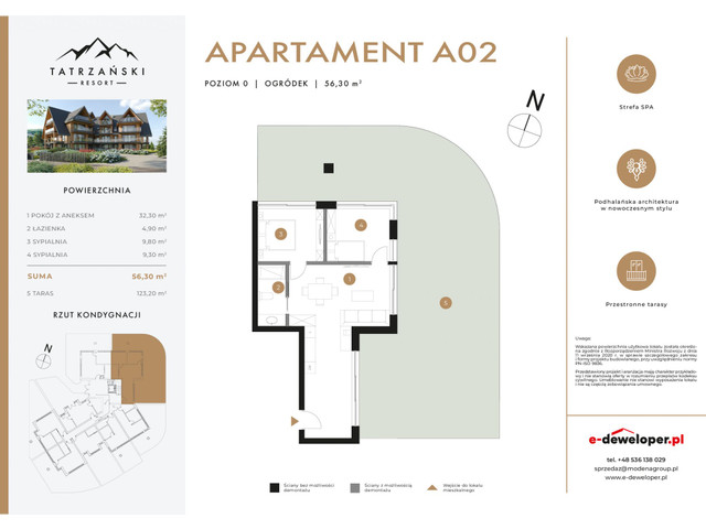 Mieszkanie w inwestycji Tatrzański Resort, symbol A02 » nportal.pl