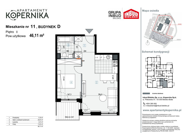 Mieszkanie w inwestycji APARTAMENTY KOPERNIKA, symbol M.11.D » nportal.pl