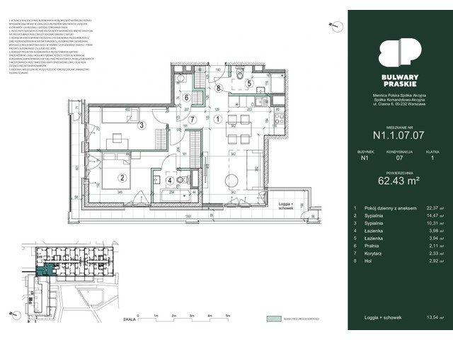 Mieszkanie w inwestycji Bulwary Praskie, symbol N1.1.07.07 » nportal.pl