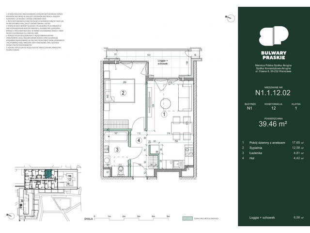 Mieszkanie w inwestycji Bulwary Praskie, symbol N1.1.12.02 » nportal.pl