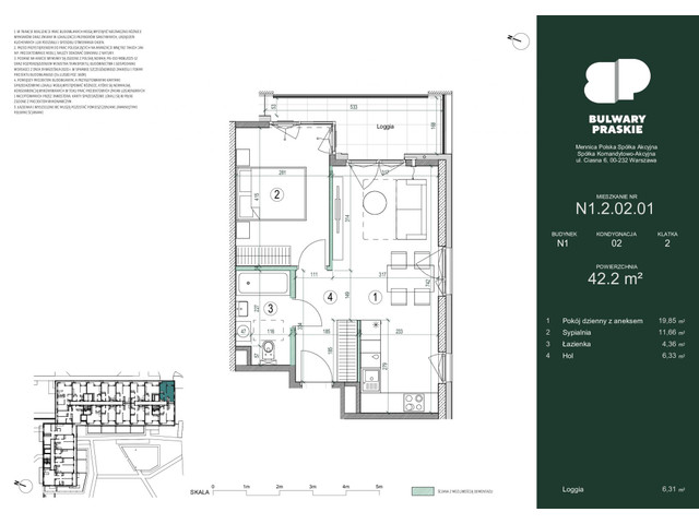 Mieszkanie w inwestycji Bulwary Praskie, symbol N1.2.02.01 » nportal.pl