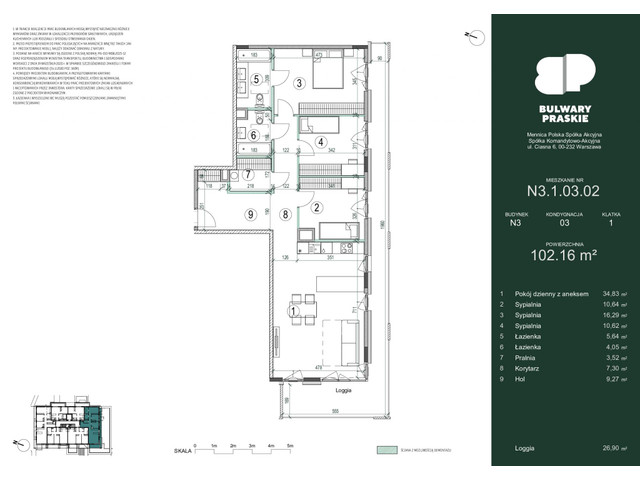 Mieszkanie w inwestycji Bulwary Praskie, symbol N3.1.03.02 » nportal.pl