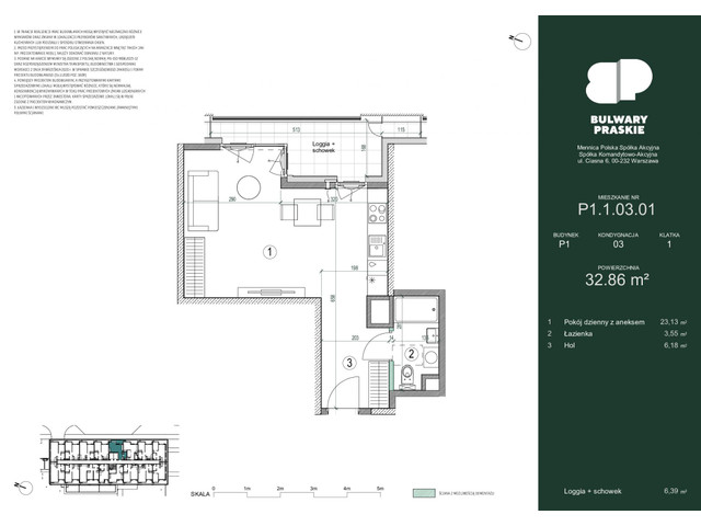 Mieszkanie w inwestycji Bulwary Praskie, symbol P1.1.03.01 » nportal.pl