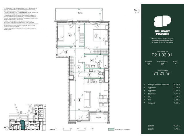 Mieszkanie w inwestycji Bulwary Praskie, symbol P2.1.02.01 » nportal.pl