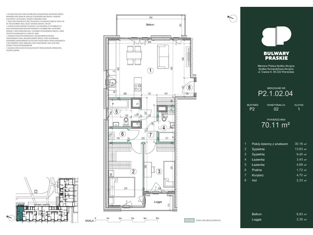 Mieszkanie w inwestycji Bulwary Praskie, symbol P2.1.02.04 » nportal.pl