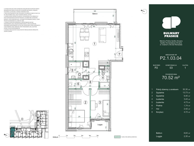 Mieszkanie w inwestycji Bulwary Praskie, symbol P2.1.03.04 » nportal.pl