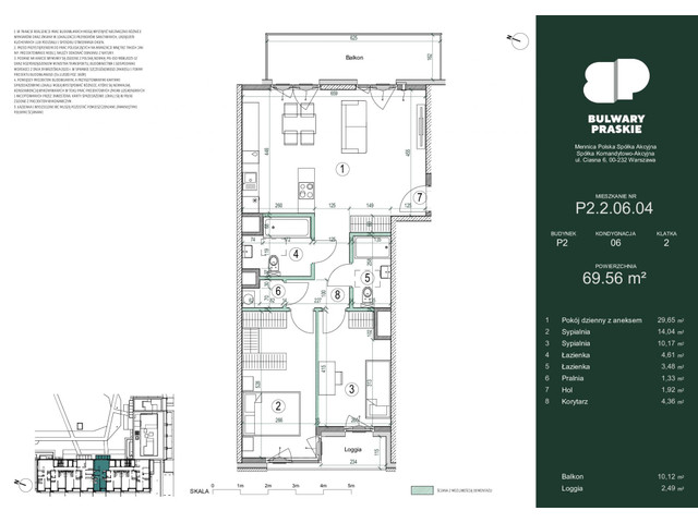Mieszkanie w inwestycji Bulwary Praskie, symbol P2.2.06.04 » nportal.pl