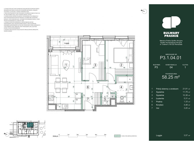 Mieszkanie w inwestycji Bulwary Praskie, symbol P3.1.04.01 » nportal.pl