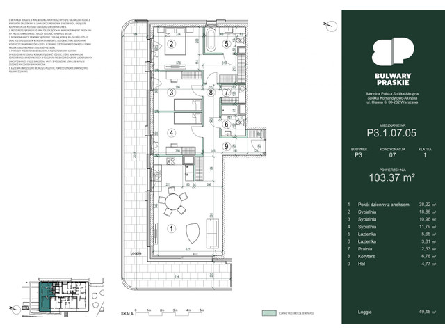 Mieszkanie w inwestycji Bulwary Praskie, symbol P3.1.07.05 » nportal.pl