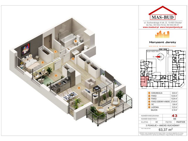 Mieszkanie w inwestycji Grandhouse, budynek Budynek B6, symbol 2-3 » nportal.pl