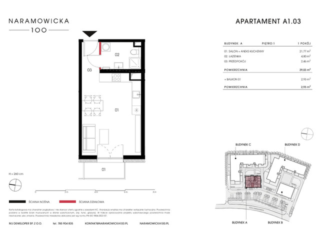 Mieszkanie w inwestycji Naramowicka 100, symbol A-A1.03 » nportal.pl